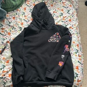 Adidas Black Hoodie with Textured Fabric